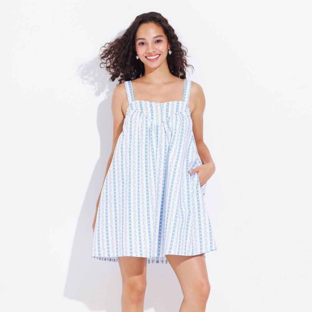 Women's Mini A-Line Dress - Wild Fable Blue Floral L